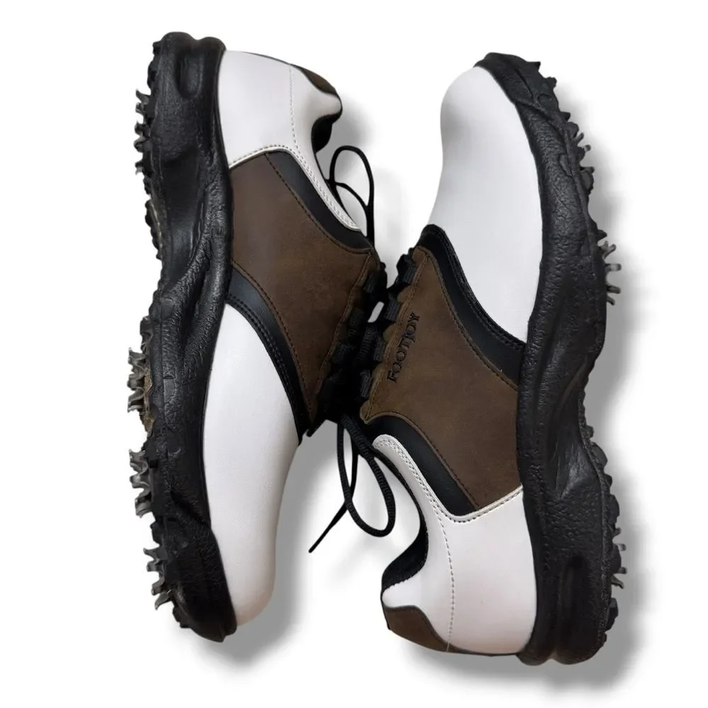 FootJoy White, Brown and Black Golf Sneakers Mens Size 9.5